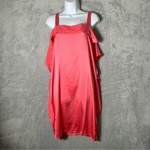 Womens Silk Slip Dress Size Small Sleeveless Ruffles Shift Vacation Lightweight